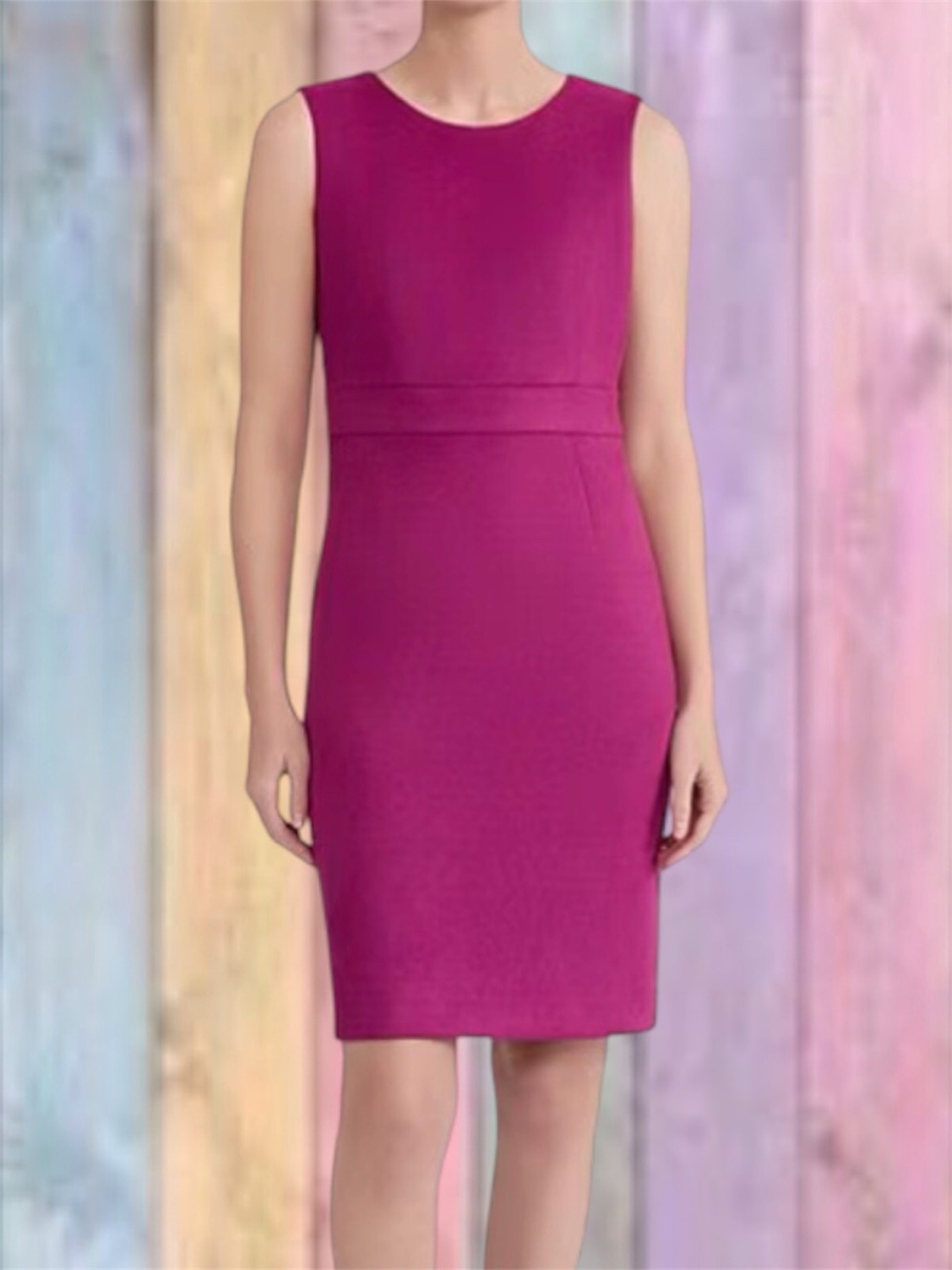 Kasper Berry Plum Cerise Sleeveless Lined Sheath Dress